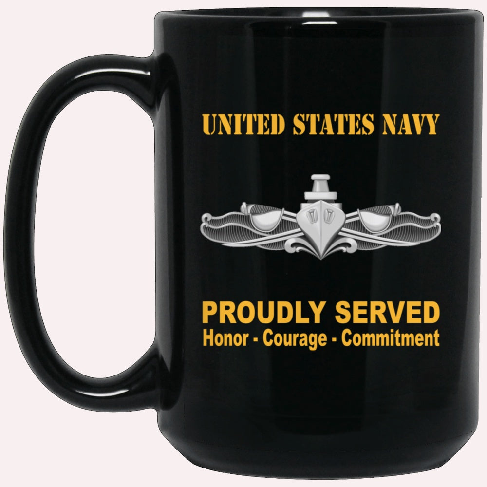 Us Navy Mug, Veterans Mug, US Navy Surface Warfare Enlisted Badge Black Mug, Military Coffee Mugs, Us Navy Coffee Mugs