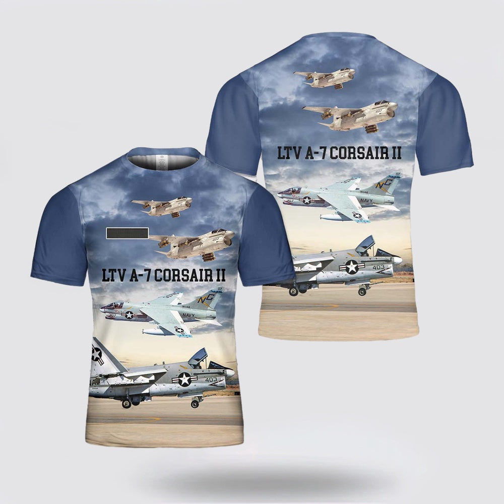 Us Navy T Shirt, Personalized US Navy LTV A-7 Corsair II 3D T Shirt, Navy Military Shirts