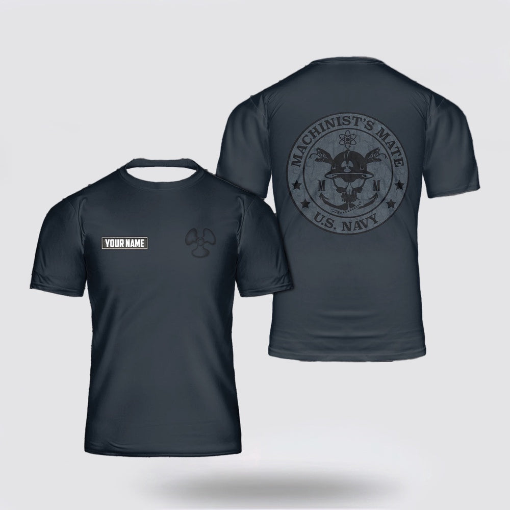 Us Navy T Shirt, Personalized US Navy Machinist's Mate 3D T Shirt, Navy Military Shirts