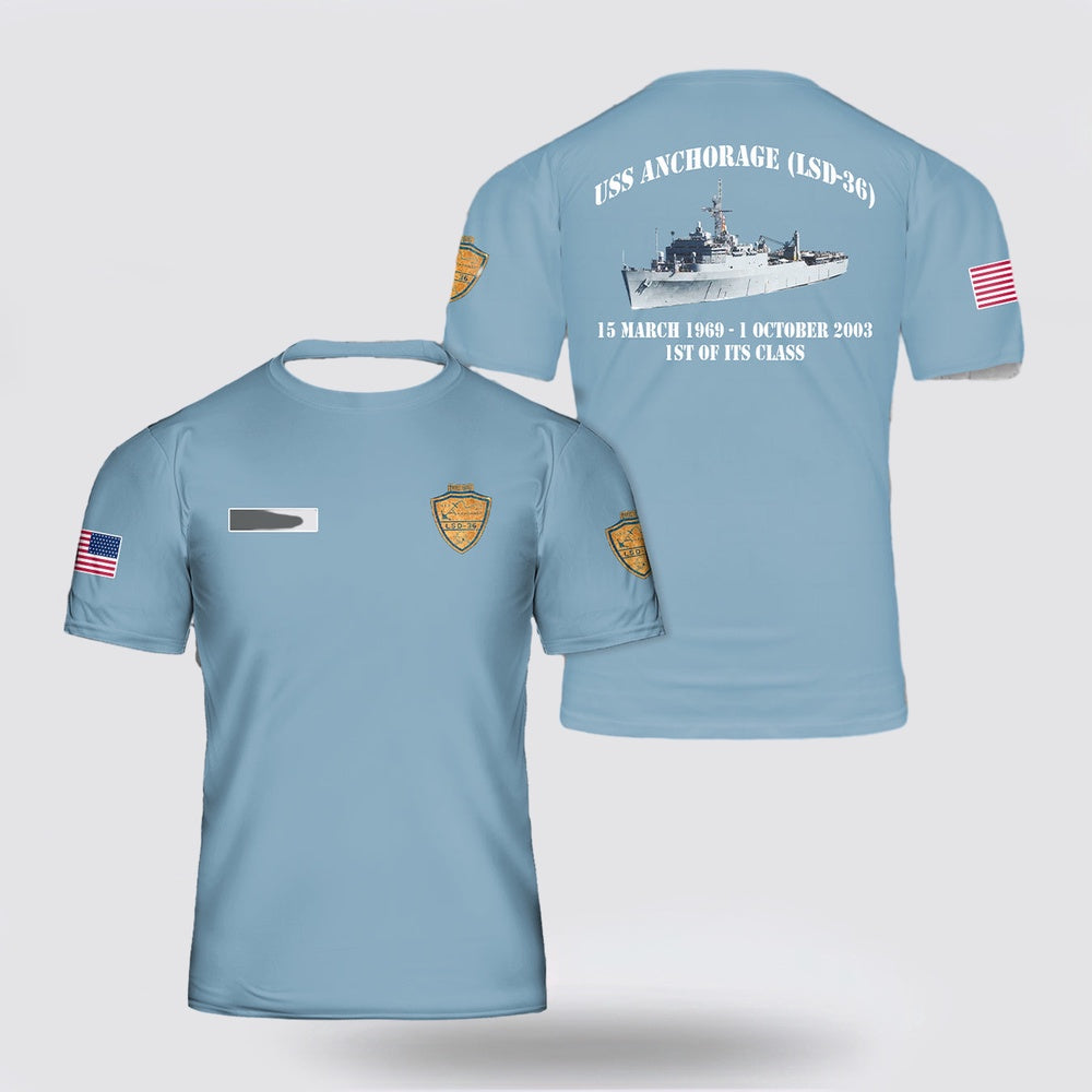Us Navy T Shirt, Personalized US Navy USS Anchorage (LSD 36) 3D T Shirt, Navy Military Shirts