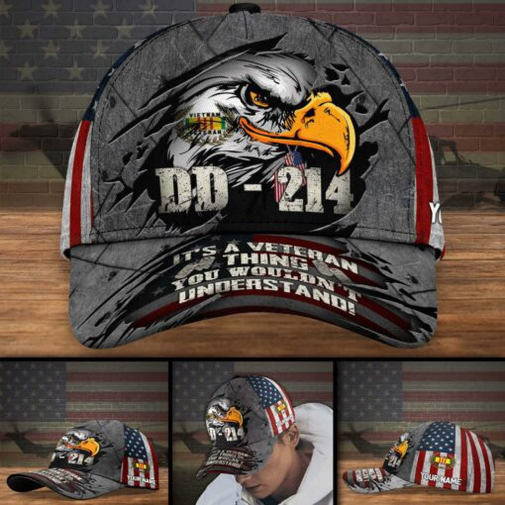 Veteran Cap, Vietnam Veteran DD 214 It's A Veteran Thing, You Wouldn't Understand Veteran Militarty Hat Cap, Custom Cap