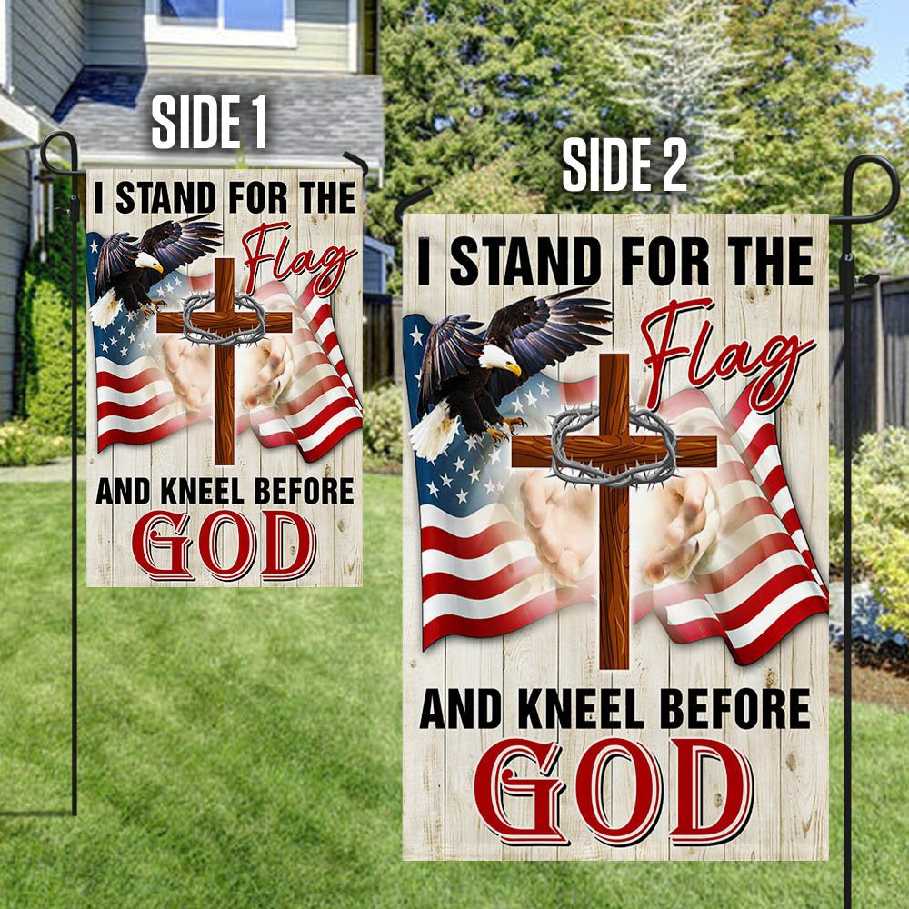 Veteran Flag, Jesus Christ American Flag I StAnd For The Flag And Kneel Before God Flag