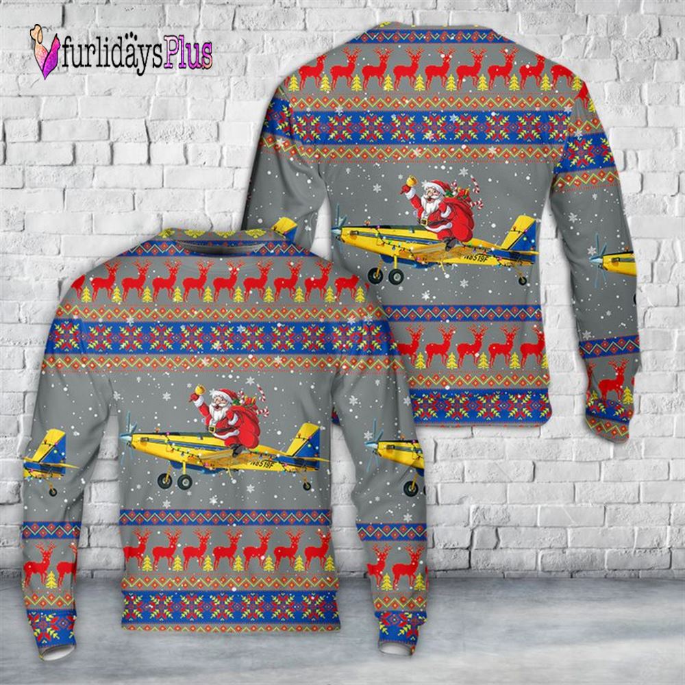 Veteran Sweater, Air Tractor AT 500 family Christmas AOP Sweater