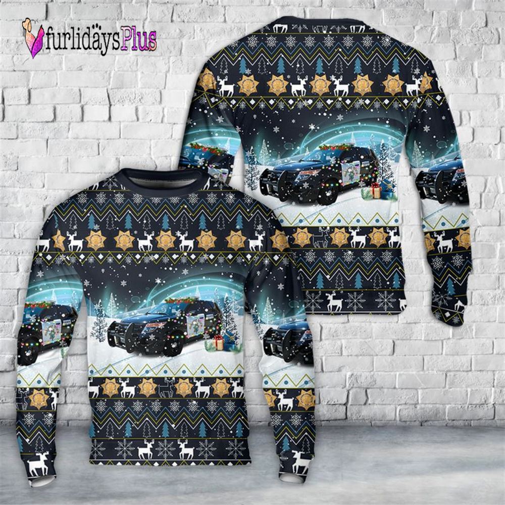 Veteran Sweater, California Highway Patrol Ford Explorer Christmas Sweater