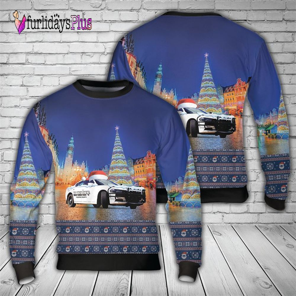 Veteran Sweater, Hughes County Sheriff, Oklahoma Christmas AOP Sweater