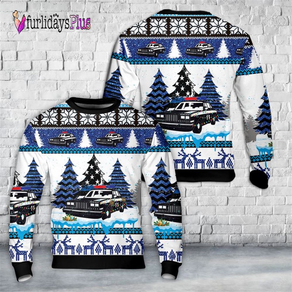 Veteran Sweater, Police Car Christmas AOP Sweater