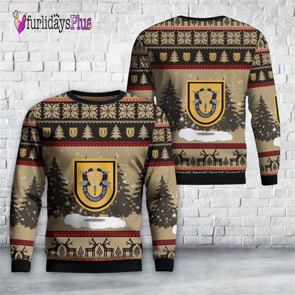Veteran Sweater, US Army 1st Special Forces Group (1st SFG) Christmas Sweater