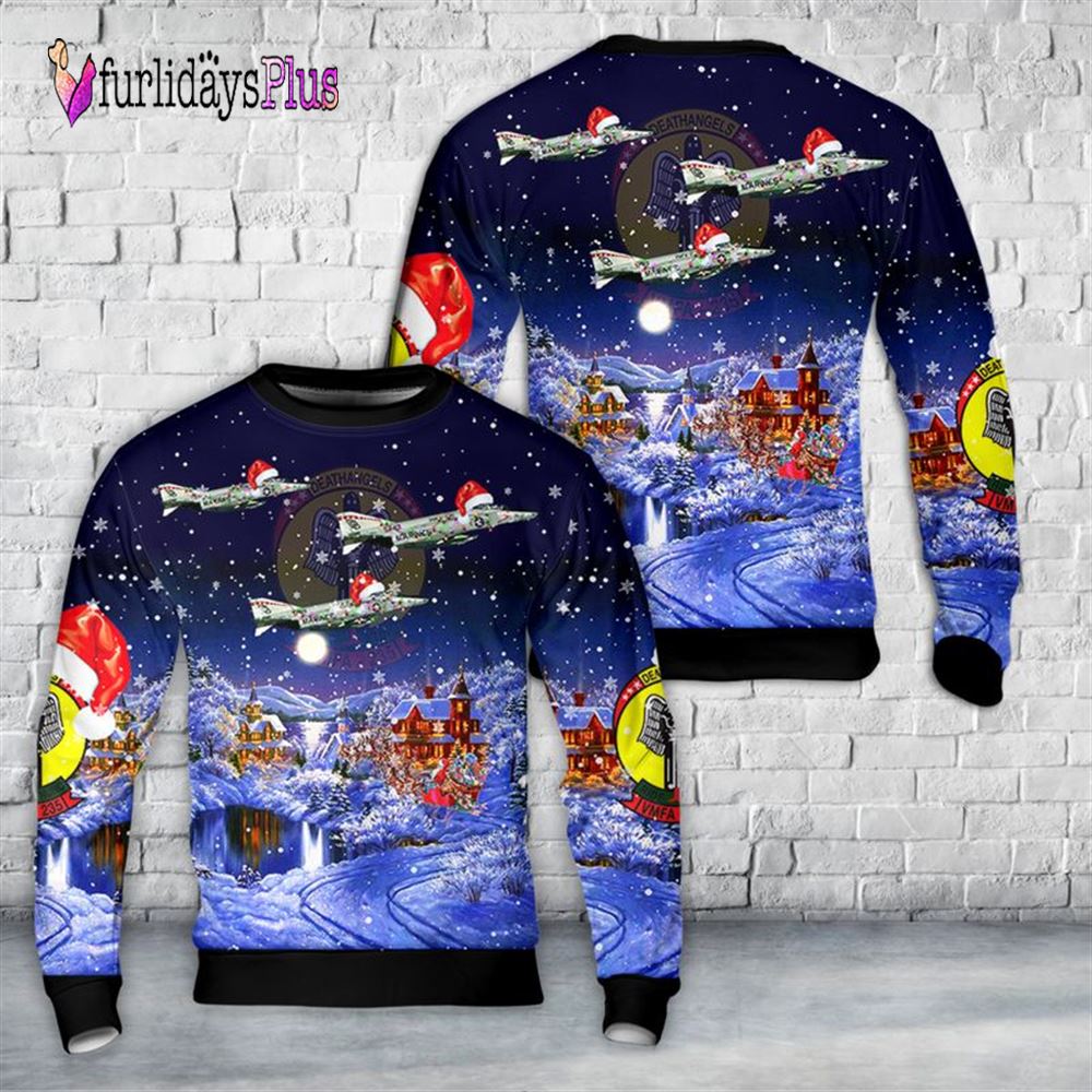 Veteran Sweater, US Marine Corps McDonnell F 4 Phantom II Of VMFA 235 Christmas Sweater