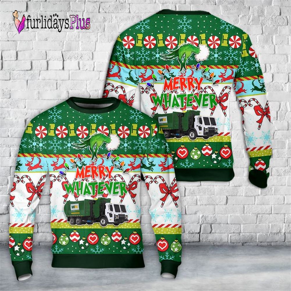 Veteran Sweater, Waste Management Mack LR with McNeilus ZR Side Loader Christmas Sweater