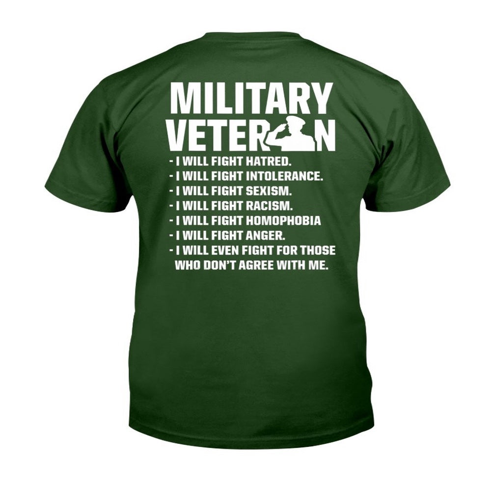 Veteran Tee Shirts, Military Veteran I Will Fight Anger T-Shirt, Veterans Day Shirts