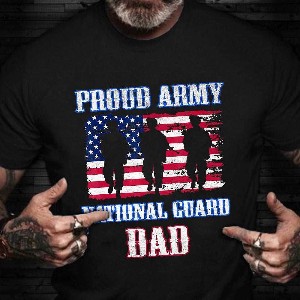 Veteran Tee Shirts, Proud Army National Guard Dad Shirt Usa Veteran Military T-Shirt Veterans Gifts For Dad, Veterans Day Shirts