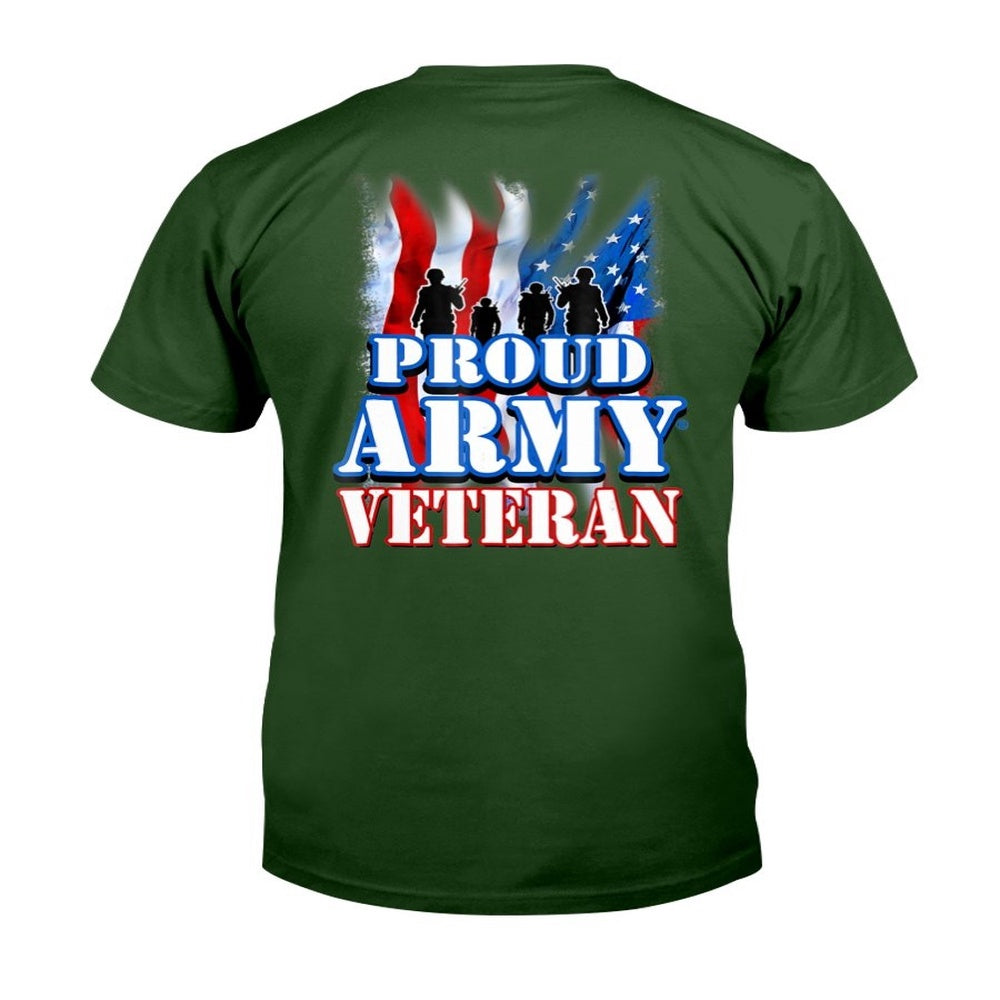 Veteran Tee Shirts, Proud Army Veteran Shirt Patriotic USA Flag T-Shirt, Veterans Day Shirts