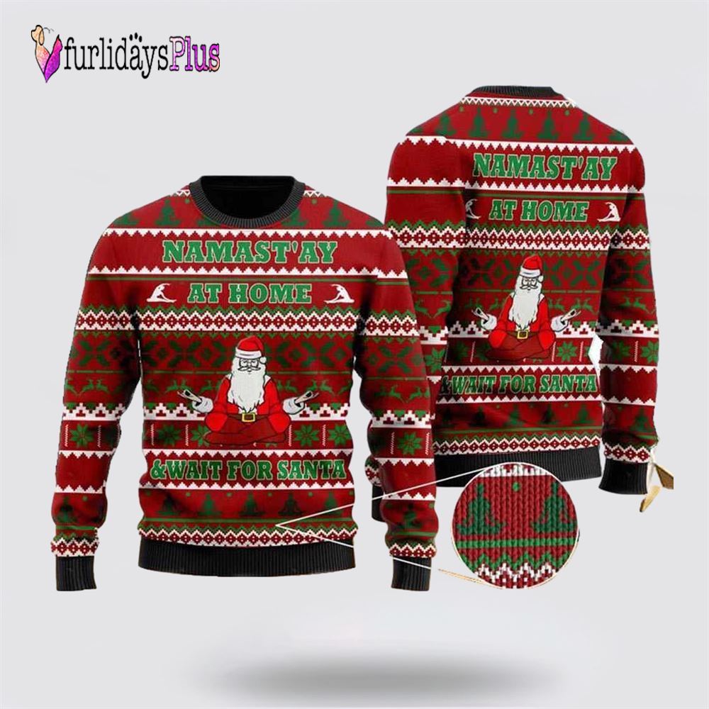 Yoga With Santa Claus Ugly Christmas Sweater For Men And Women, Christmas Gift, Christmas Winter Fashion