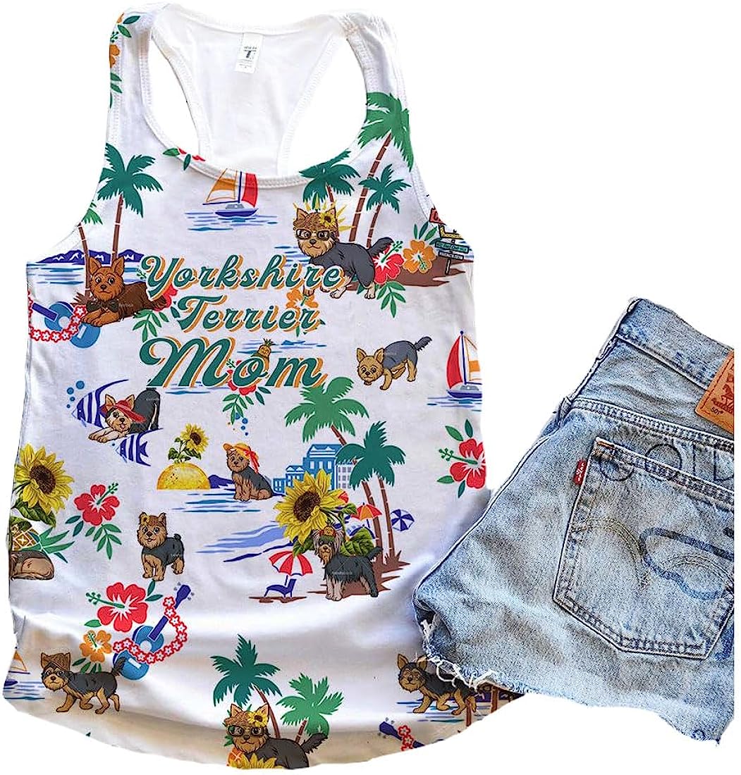 Yorkshire Terrier Dog Mom Beach Tank Top - Summer Casual Tank Tops For Women - Gift For Young Adults