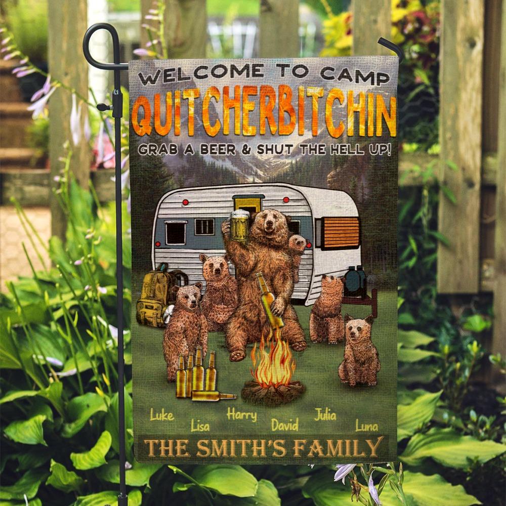 Personalized Garden Flag for Bear Lovers - Dad/ Mom Bear with babies - Choose up to 6 Bears - Furlidays