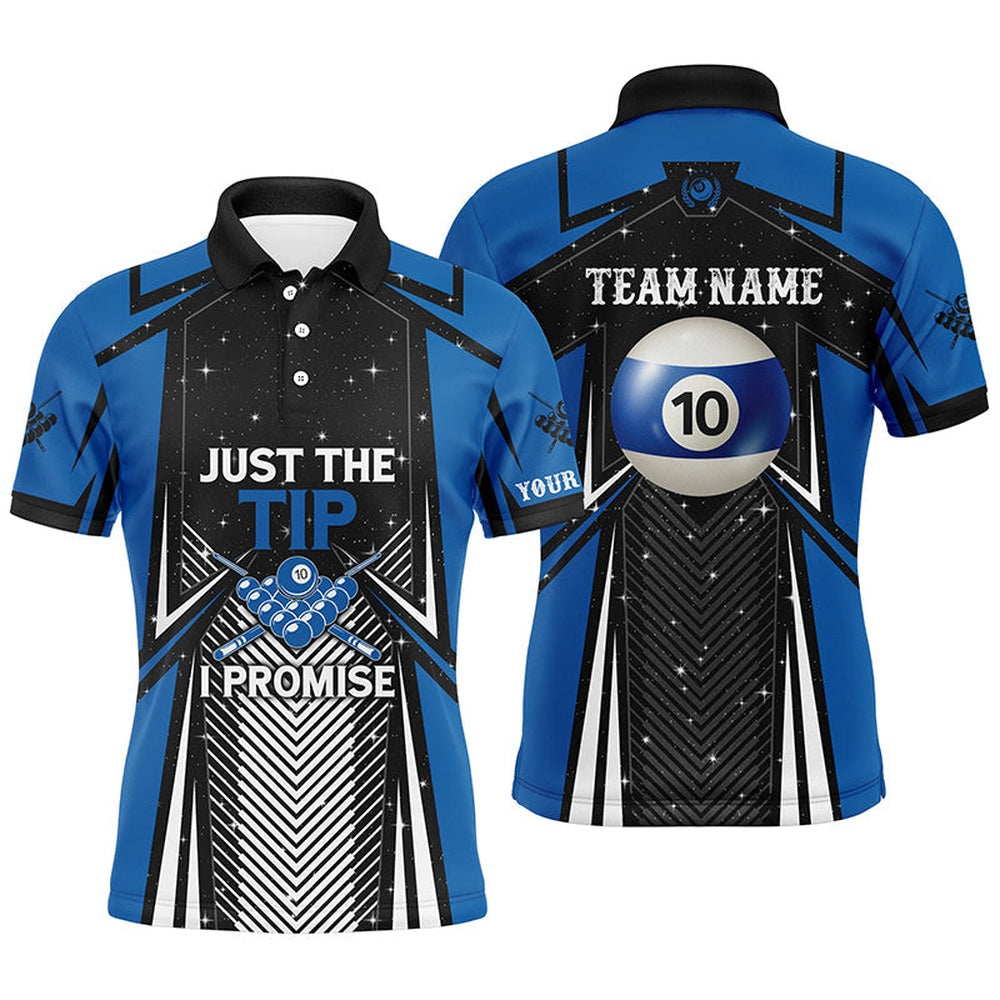 10 Ball Pool Billiard Just The Tip I Promise Polo Shirts Custom Pool Team League Polo, Billiard Team Polo Shirts