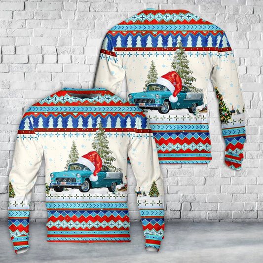 1955 Chevrolet BEL AIR GEORGE JONES Christmas Sweater, Christmas Ugly Sweater, Sweater Xmas, Ugly Sweater