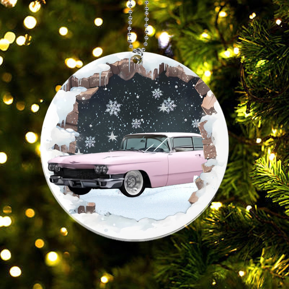 1960 Cadillac DeVille Pink Christmas Ornament, Christmas Ornament, Xmas Decorations