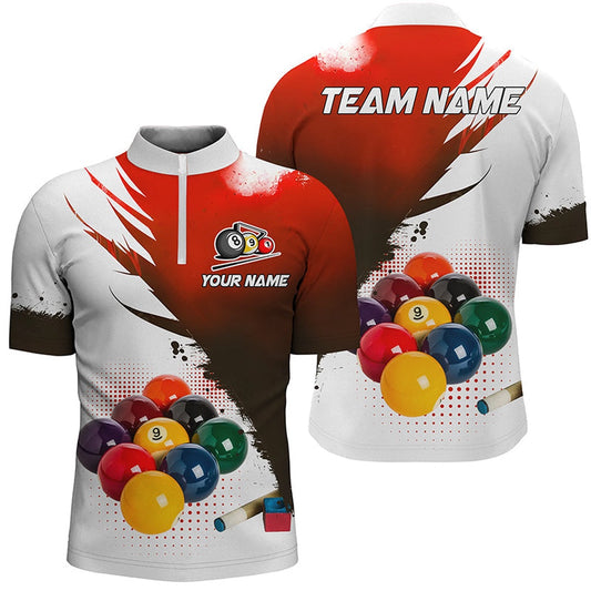 3D 9 Ball Pool Billiard Jerseys Jersey Shirts Custom Billiard Team Shirts Red, Billiard Team Jersey Shirt