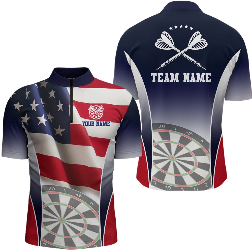 3D American Flag Patriotic Darts Jersey Shirt Personalized Dart Jersey For Me, Darts Team Jersey Shirt