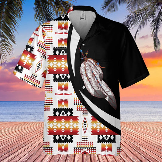 3D Printed Feather Vivid And Impressive Native American Hawaiian Shirt, America Shirt, Native American Hawaiian Shirt