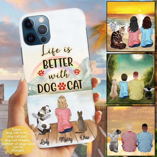 Personalized Dog Cat Mom - Forever in my heart -  Dog dad with Pet Phone Case