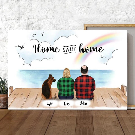 Custom Canvas Printing for Friend Pet Lovers, Amazing Gift With Personalized Dogs Cats & Name - Life is better with fur babies - Mom and Dad with Pets