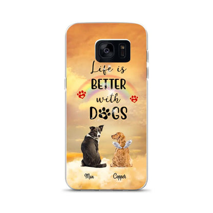 Custom Phone Case For Dog Cat Lovers - Special Gift With Personalized Pet Breeds Names Text Background