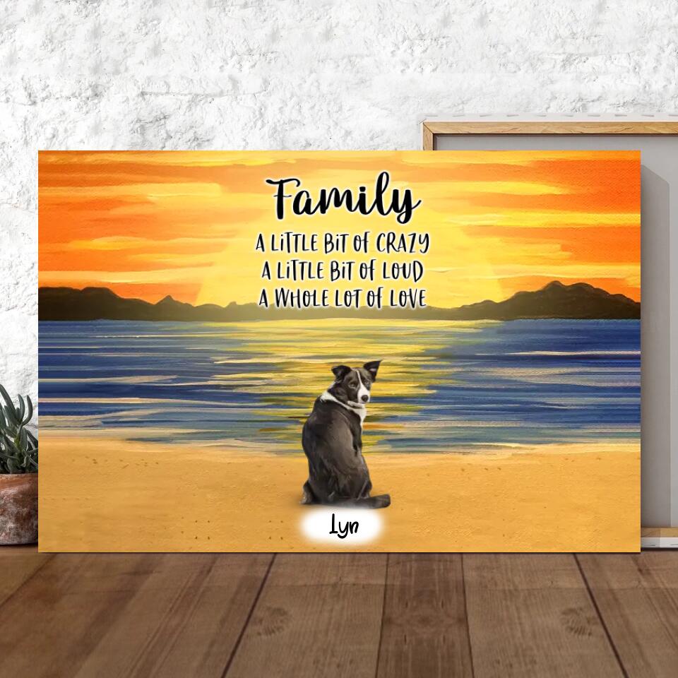 Custom Canvas Prints Poster Printing for Family Pet Lovers, Unique Gift With Personalized Dogs Cats & Name - Family with Pets