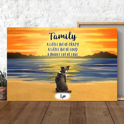 Custom Canvas Prints Poster Printing for Family Pet Lovers, Unique Gift With Personalized Dogs Cats & Name - Family with Pets