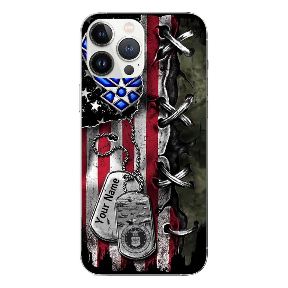 Custom Phone Case For Veteran - Best Gift With Personalized Name And Six Forces - United States Armed Forces