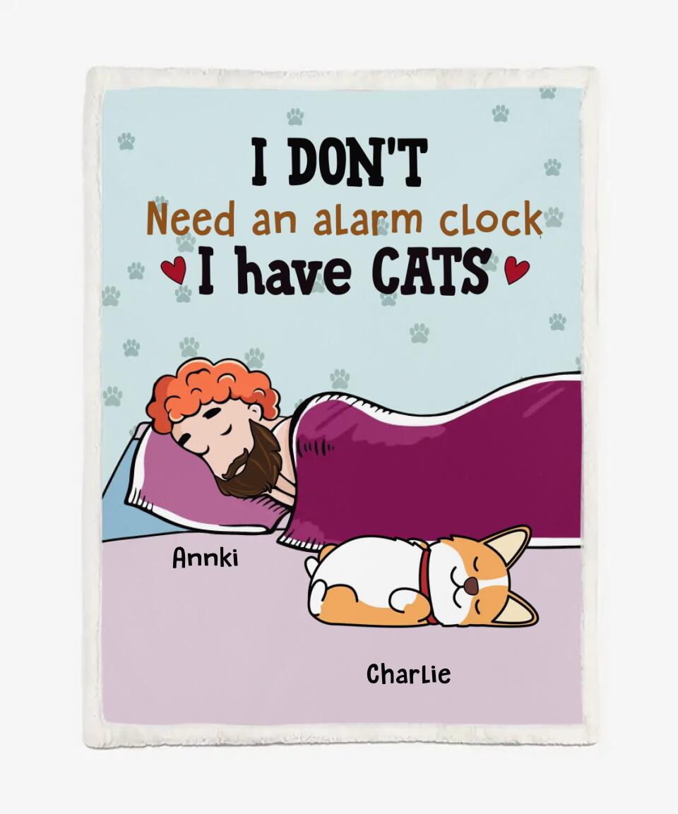 Personalized Blanket For Dog Cat Lovers, Cute Gift - Dad Mom With Lazy Pets - Choose Up To 6 Pets