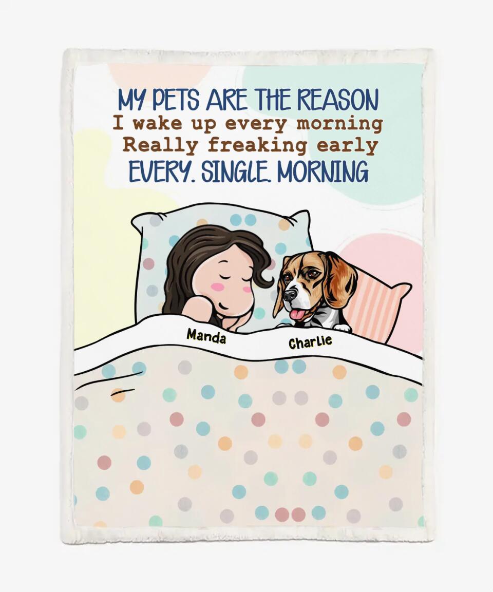 Custom Blanket and Quilt For Pet Lovers - Personalized Dog Blanket - Blanket With Dog and Cat On It