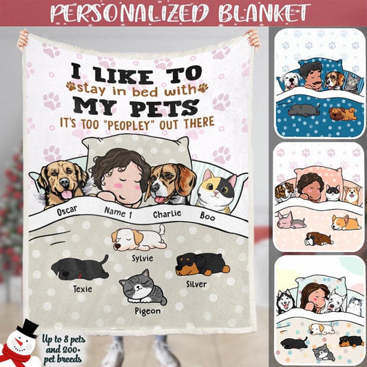 Custom Blanket and Quilt For Pet Lovers - Personalized Dog Blanket - Blanket With Dog and Cat On It