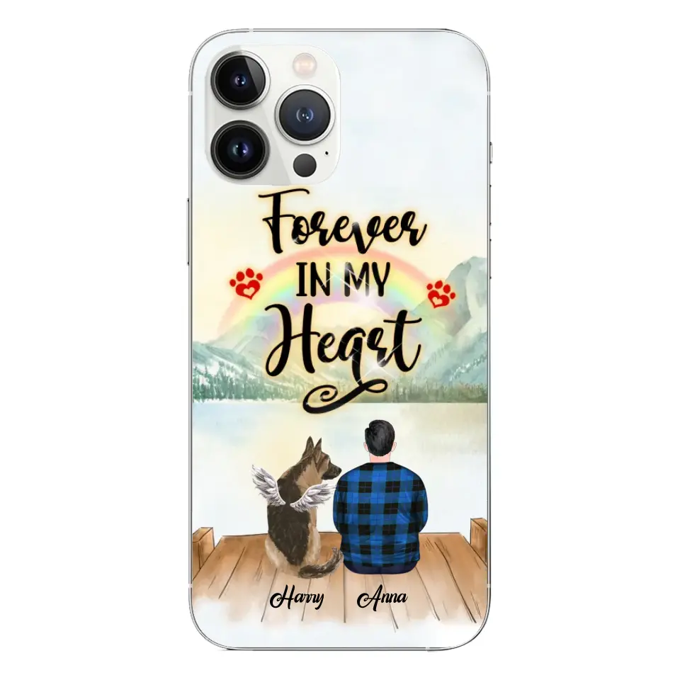 Custom Phone Case For Couples - Anniversary Gift With Personalized Dog/Cat Breeds - Dad & Mom With Pets/Dogs/Cats