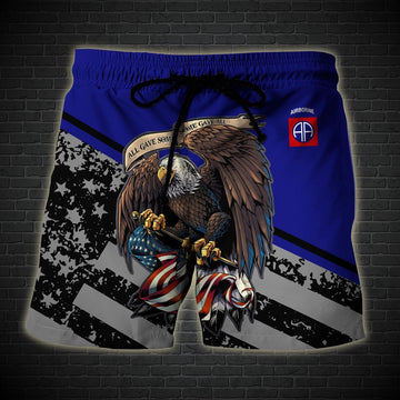 82nd Airborne Military Hawaiian Short, Men Shorts Veteran, Short Military, Short Beach, Us Military Shorts