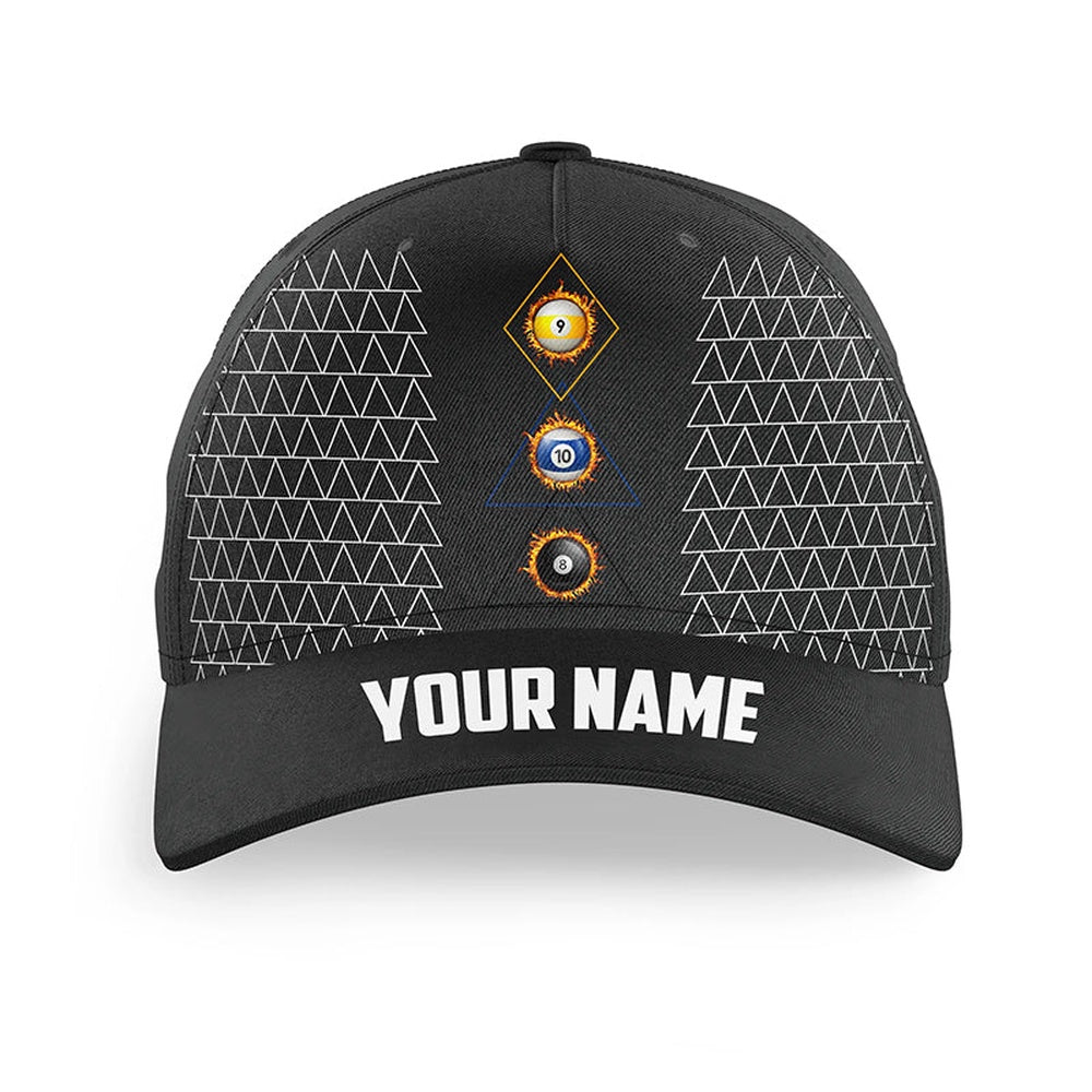 8 Ball 9 Ball & 10 Ball Billiard Hats For Pool Player, Top Hats Billiard Baseball Cap, Personalized Billiard Team Cap Hats