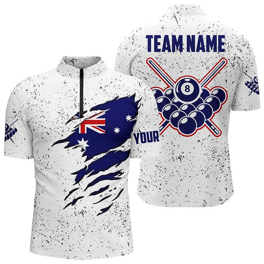 8 Ball Pool Australia Flag Custom Billiard Men's Shirts, 8 Ball Pool Jerseys Shirts, Billiard Team Jersey Shirt