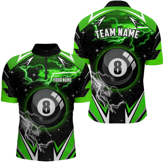 8 Ball Pool Billiard Jersey Custom Green Jersey Shirt Team League Billiard Shirts, Billiard Team Jersey Shirt