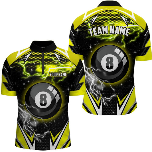 8 Ball Pool Billiard Jerseys Custom Yellow Jersey, Team League Billiard Shirts, Billiard Team Jersey Shirt