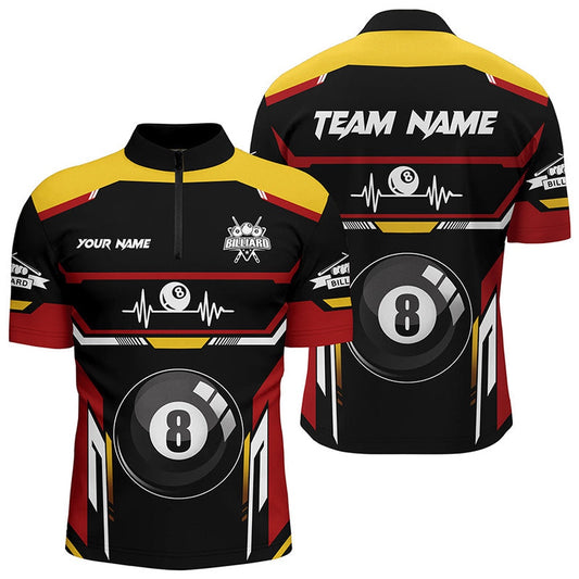 8 Ball Pool Heartbeat Billiard Jersey Shirts Custom Name Billiard Jerseys Shirts, Billiard Team Jersey Shirt