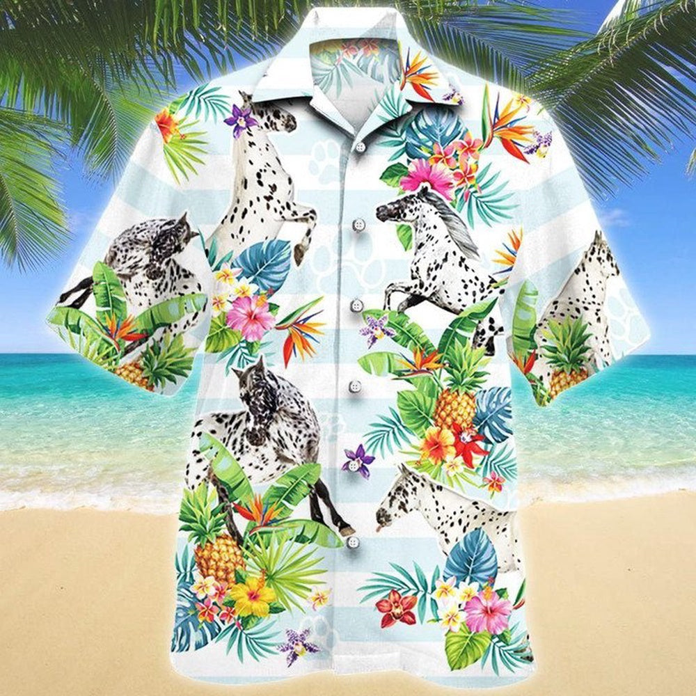 APPALOOSA HORSE Hawaiian Theme Pineapple Tropical Flower Hawaiian Shirt, Farm Hawaiian Shirt, Farmer Hawaii