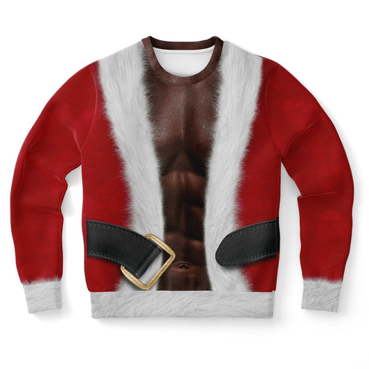 African Black Santa With Muscle Ugly Christmas Sweater, Christmas Ugly Sweater, Sweater Xmas, Ugly Sweater