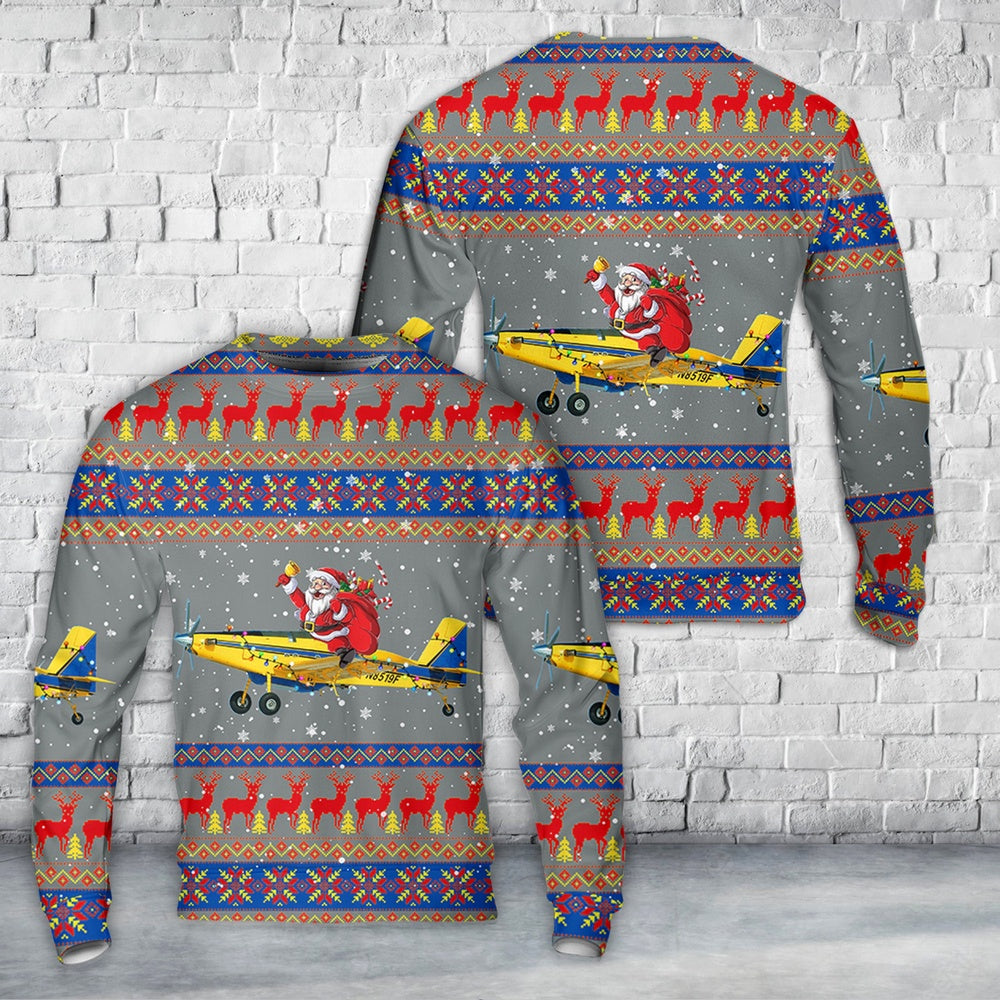 Air Tractor AT-500 family Christmas AOP Sweater, Christmas Ugly Sweater, Sweater Xmas, Ugly Sweater