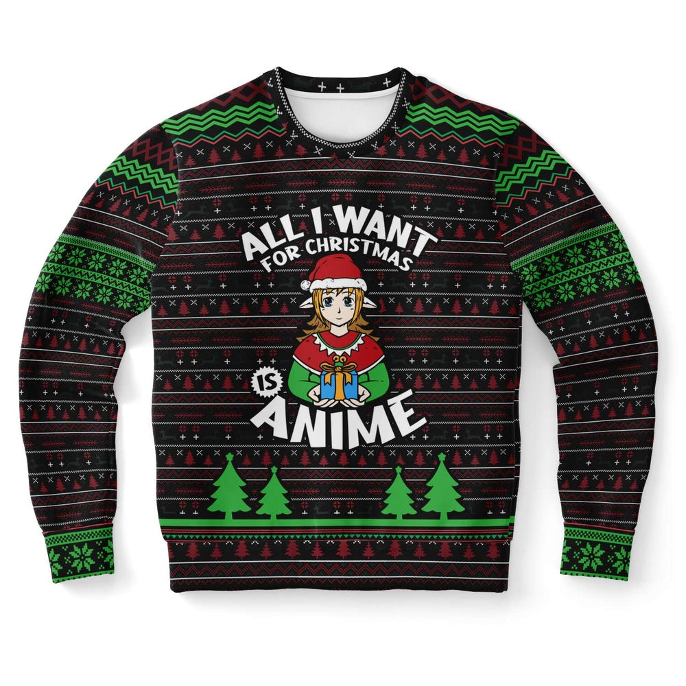 All I Want For Christmas is Anime Ugly Christmas Sweater, Christmas Ugly Sweater, Sweater Xmas, Ugly Sweater
