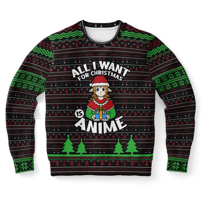All I Want For Christmas is Anime Ugly Christmas Sweater, Christmas Ugly Sweater, Sweater Xmas, Ugly Sweater