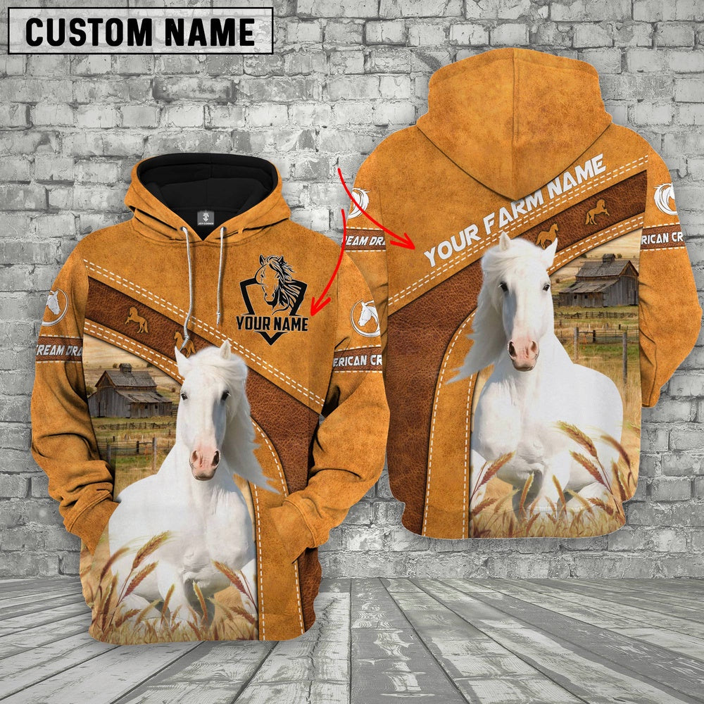 American Cream Draft Horse Custom Name Race Hoodie, Farmer Hoodie, Custom Farm Shirts, Farmer T Shirt