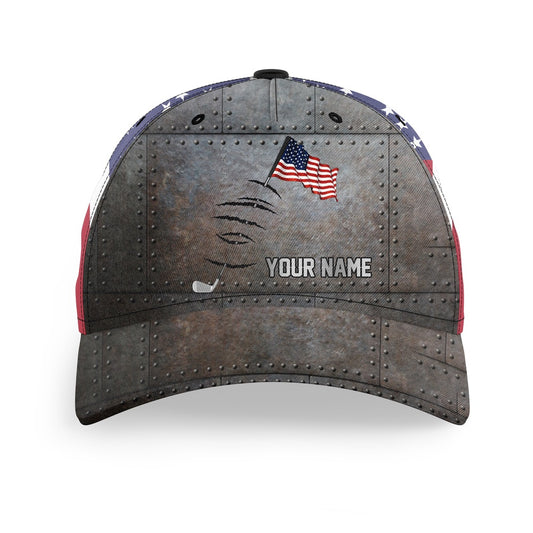 American Flag Golf Clubs Custom Name Patriotic Golf Hats For Mens, Women, Personalized Golf Gifts, Golf Baseball Cap