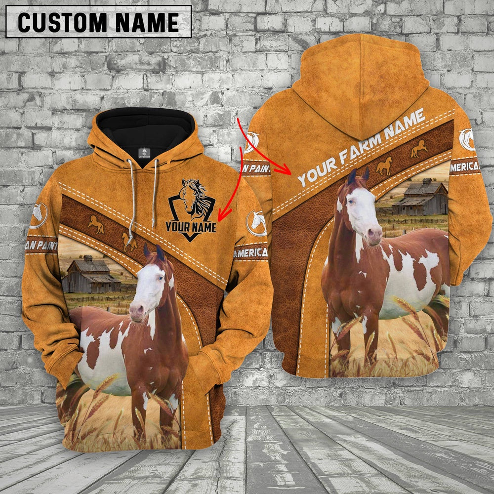 American Paint Horse Custom Name Race Hoodie, Farmer Hoodie, Custom Farm Shirts, Farmer T Shirt