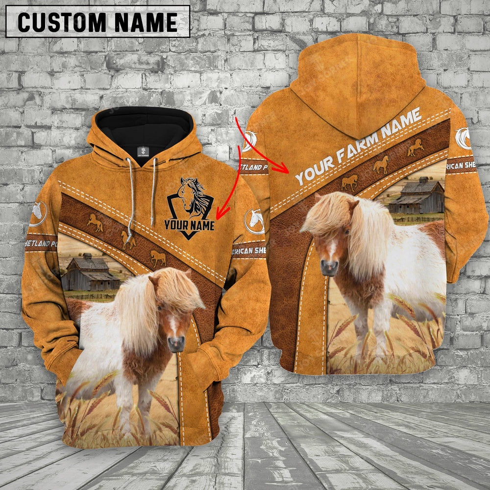 American Shetland Pony Custom Name Race Hoodie, Farmer Hoodie, Custom Farm Shirts, Farmer T Shirt